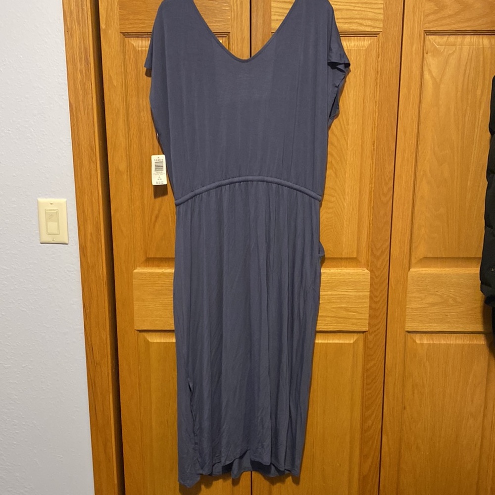 torrid blue Midi Dress with Waist Tie 2X - Picture 5 of 8